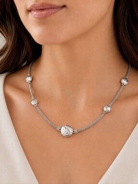 John Hardy Silver Hammered PALU DOT Necklace - Silver 18inch